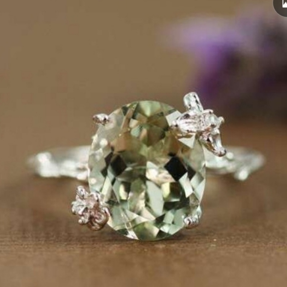 NWT GREEN AMETHYST  (PRASIOLITE) RING - Picture 3 of 6